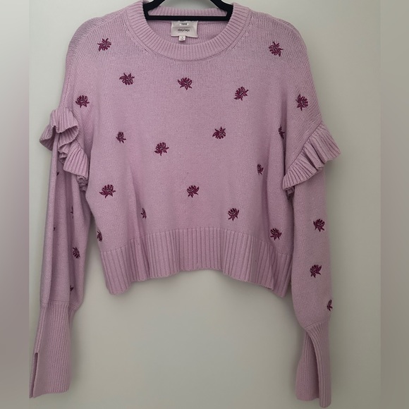 cinq a sept Sweaters - Pink knit floral sweater